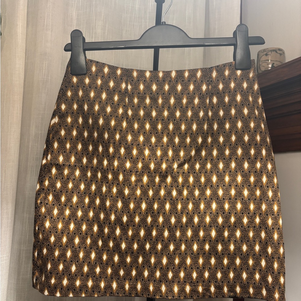 Vintage Brown Patterned Skirt